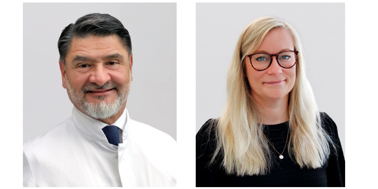 Der neue Chefarzt der Herzchirurgie, Herr PD Dr. med. habil. Hasan Bushnaq, und Franziska Klimm, Geschäftsführerin des Evangelischen Herzzentrums Coswig Porträt von PD Dr. med. habil. Hasan Bushnaq und Franziska Klimm