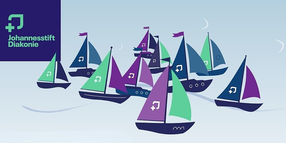 Geschäftsbericht 2025 der Johannesstift Diakonie Segelboote mit JSD-Logo