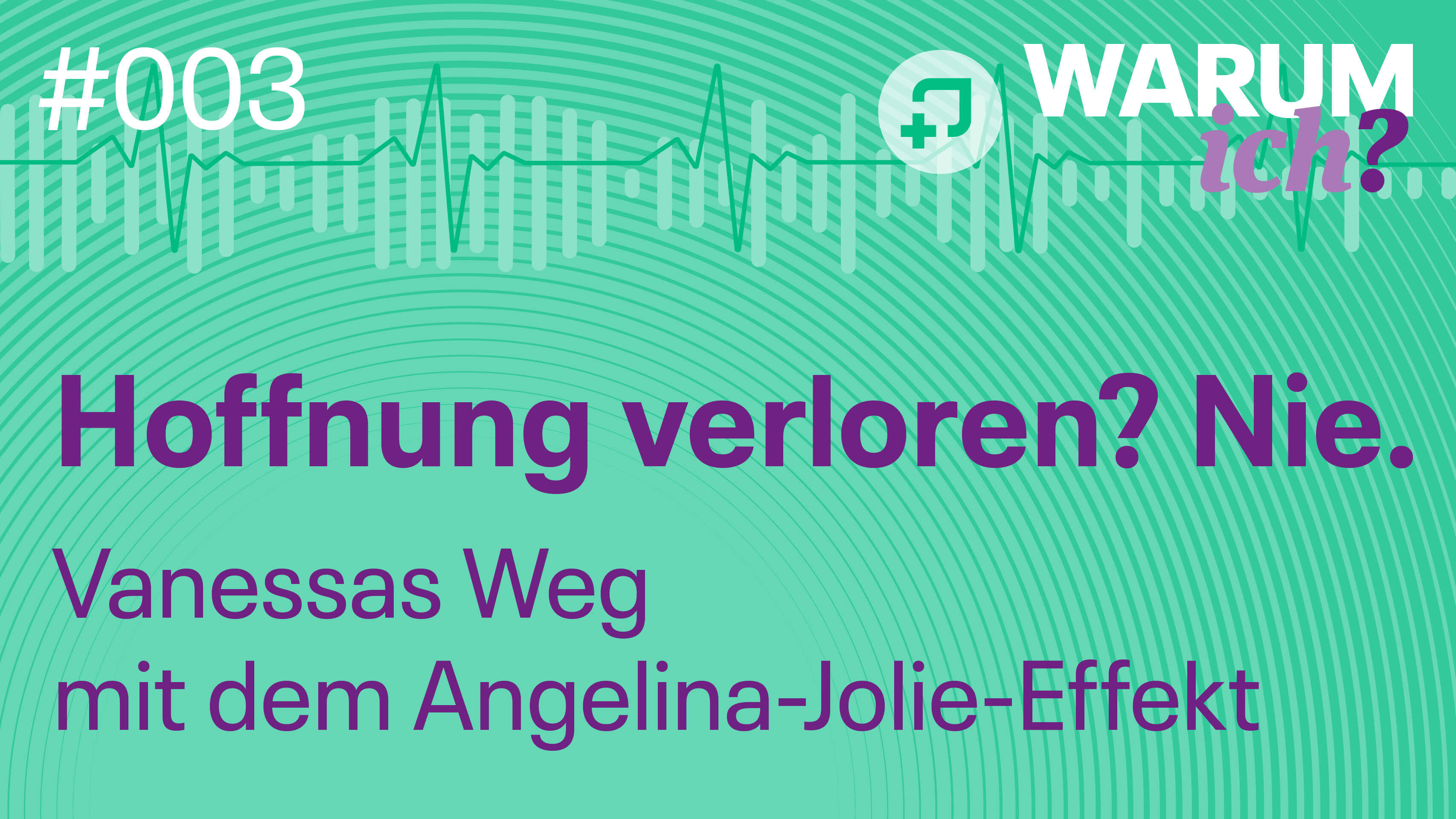 Cover vom „Warum ich? Der andere Gesundheitspodcast“ Folge 3 Brustkrebs Vanessa erzählt im Gesundheitspodcast “Warum ich?” über Brustkrebs mit BRCA1, Mastektomie und Brustaufbau.